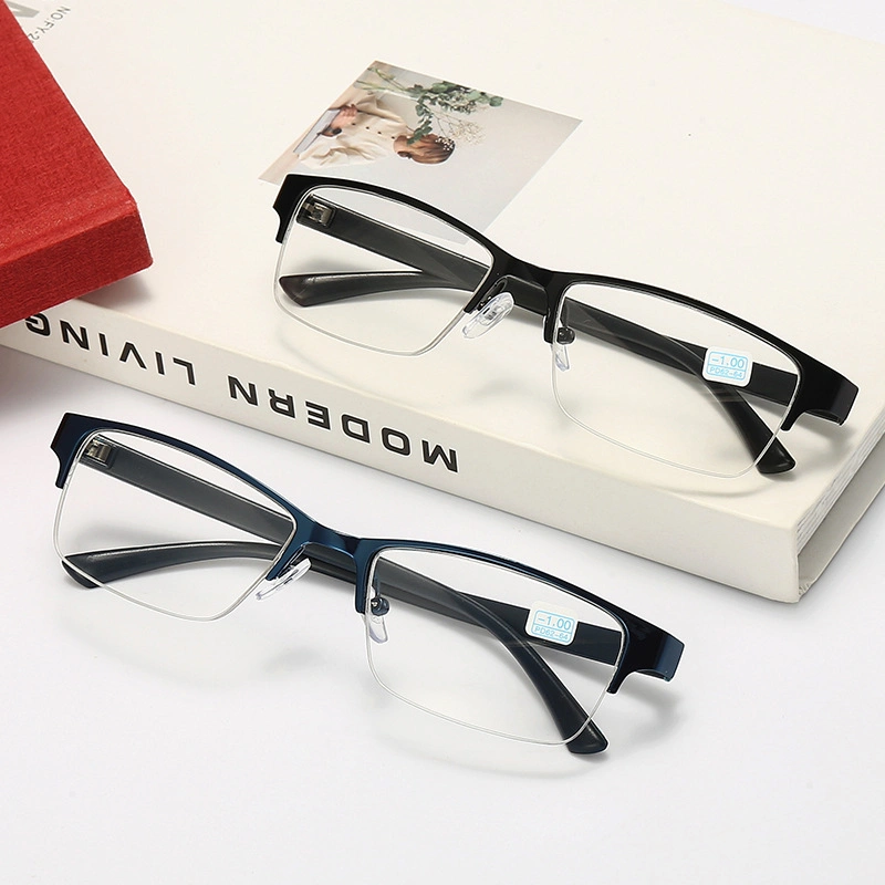 High Quality Metal Hinge Silicone Nosepad Anti Blue Light Reading Glasses