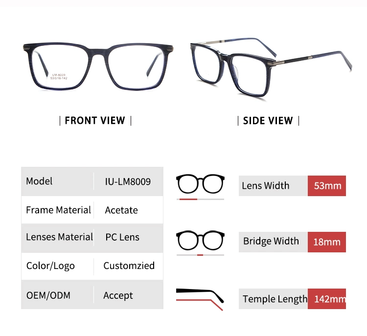 High Qualiti Man Acet Eyeglass Optical Eye Glasses Frame for Women