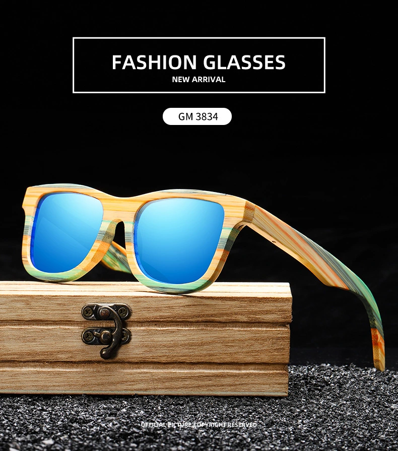 Wood Bamboo Sunglasses Polarized for Women Mens, Designer Glasses UV Protection Lens