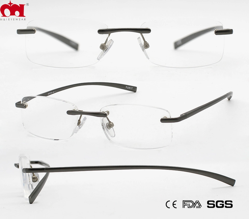 Promotion Man Square Rimless Reading Glasses with Wide-Angle (WRM21025)