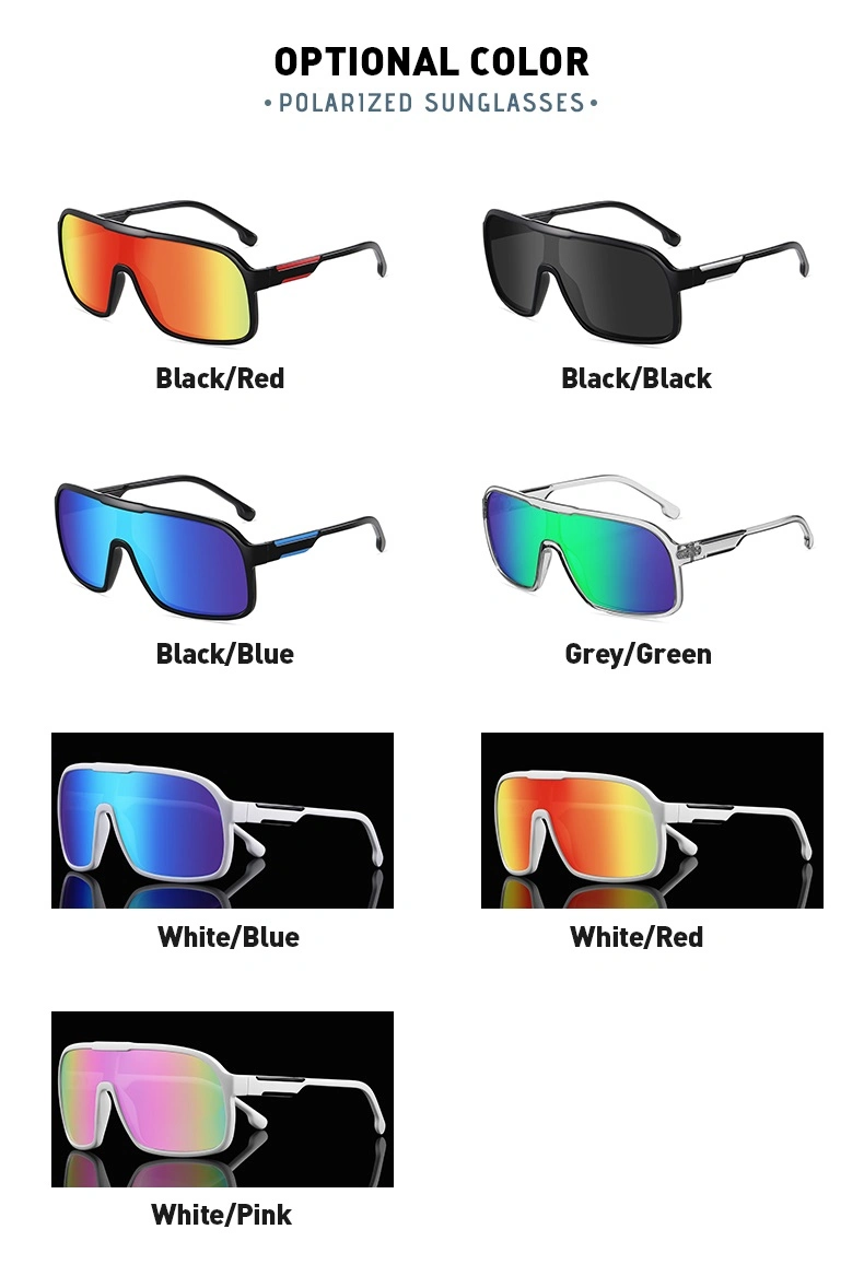 Hot Selling Mirror Lens Big Frame Outdoor Sunglasses Sunglasses One-Piece Sunglasses Polarized Riding Glasses Sun Shades