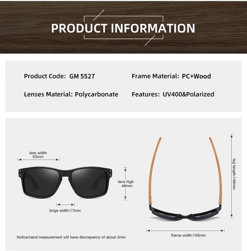 2023 New Adults UV400 Custom Logo Mens Bamboo Gafas De Sol Plastic Wood Sunglasses Polarized for Driving Cycling