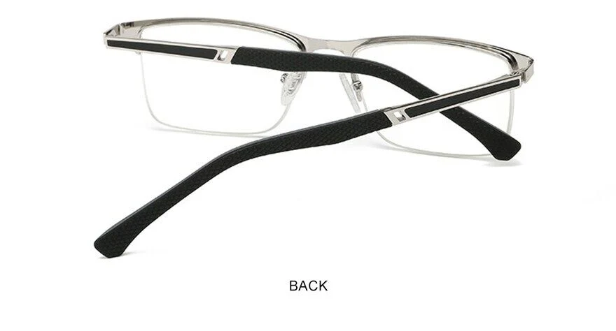 Men&prime;s Reading Glasses +1.0 to +4.0 Business Reading Lens Metal Frame Optical Anti Blue Light Presbyopia Glasses