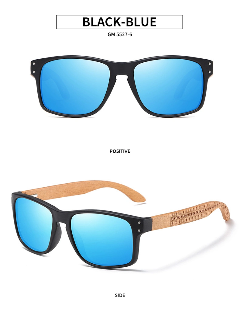 2023 New Adults UV400 Custom Logo Mens Bamboo Gafas De Sol Plastic Wood Sunglasses Polarized for Driving Cycling