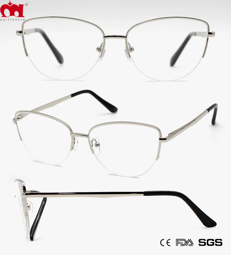 2021 New Arrival Butterfly Frame Metal Reading Glasses with Half Rim (WRM20042)