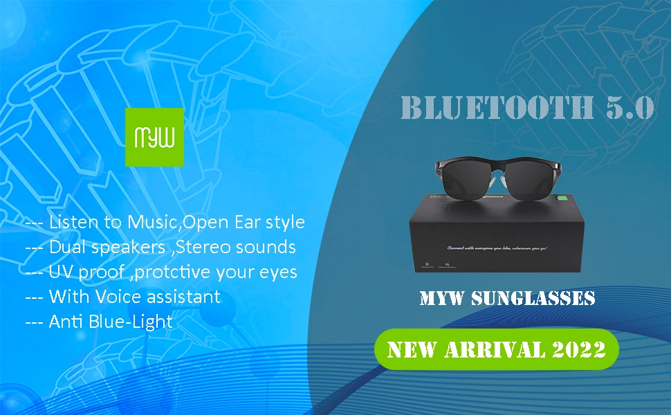 Handfree Music Bluetooth Audio Polarized Sunglasses Voice Control UV400 Men Women Sun Glasses Eyeglasses