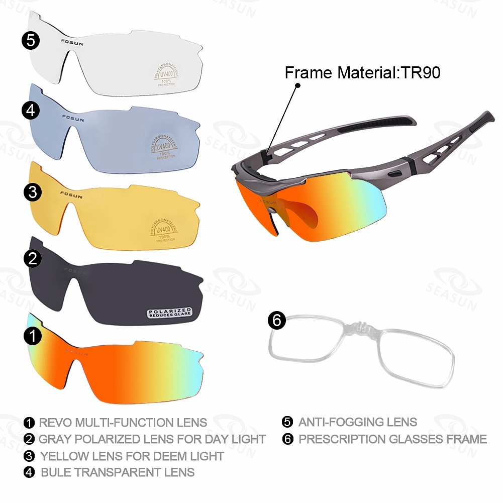 OEM Optical Inserts Cycling Glasses 5 Lens Prescription Sport Glasses Interchangeable Sunglasses for Outdoor Sport Sunglasses
