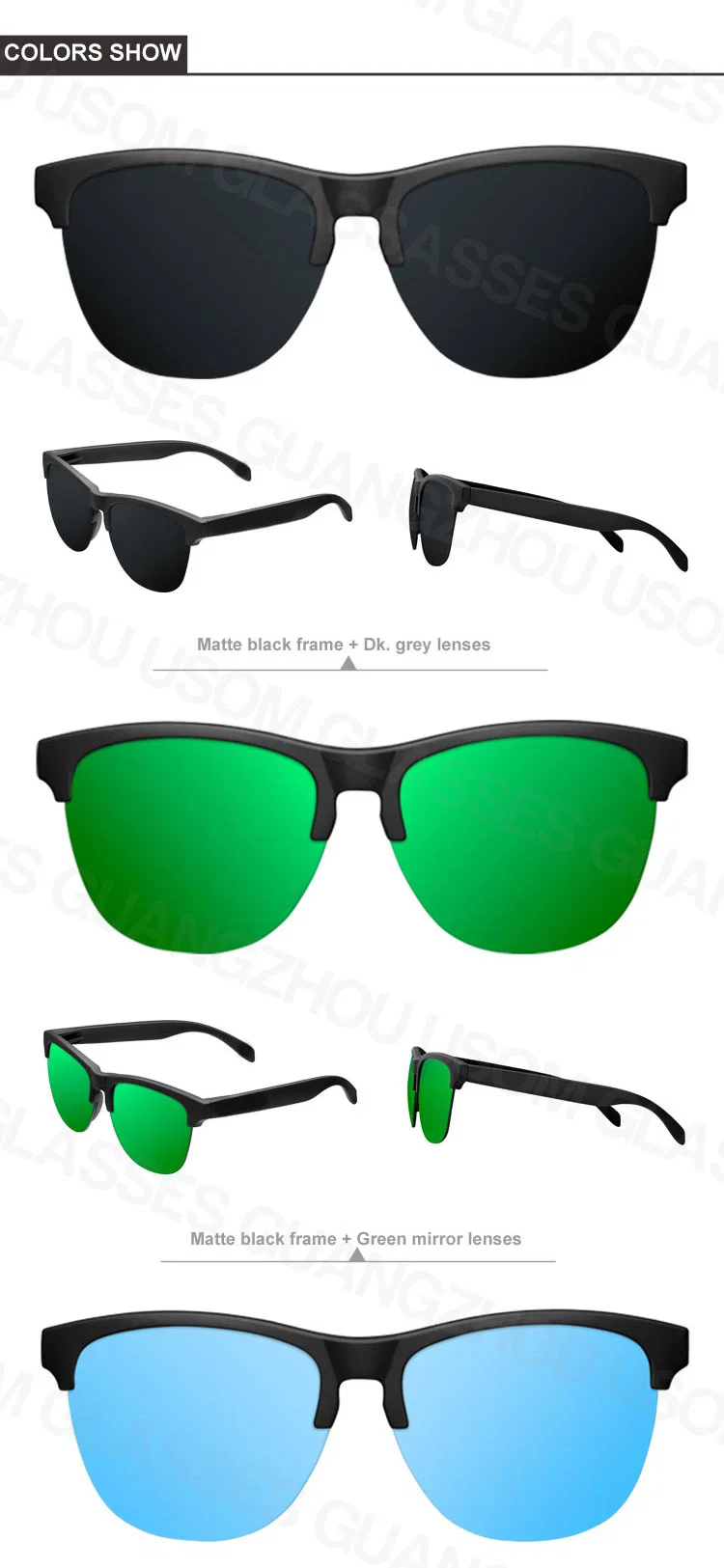 Safety Sunglasses Tr90 UV400 Metal Logo for Sun Glasses Custom Logo Branded Polarized Gafas De Sol