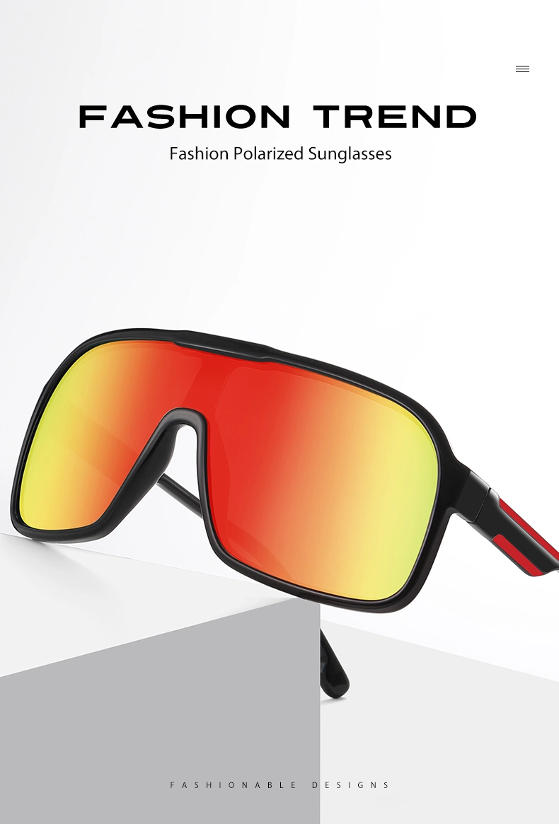 Hot Selling Mirror Lens Big Frame Outdoor Sunglasses Sunglasses One-Piece Sunglasses Polarized Riding Glasses Sun Shades