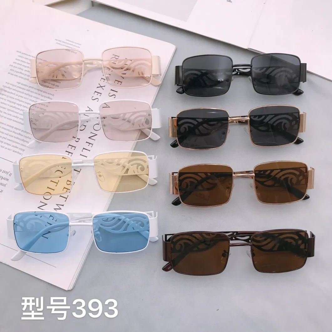 Gold Metal Sunglasses Men UV400 Hollow Decoration Male Square Women Designer Sun Glasses Summer