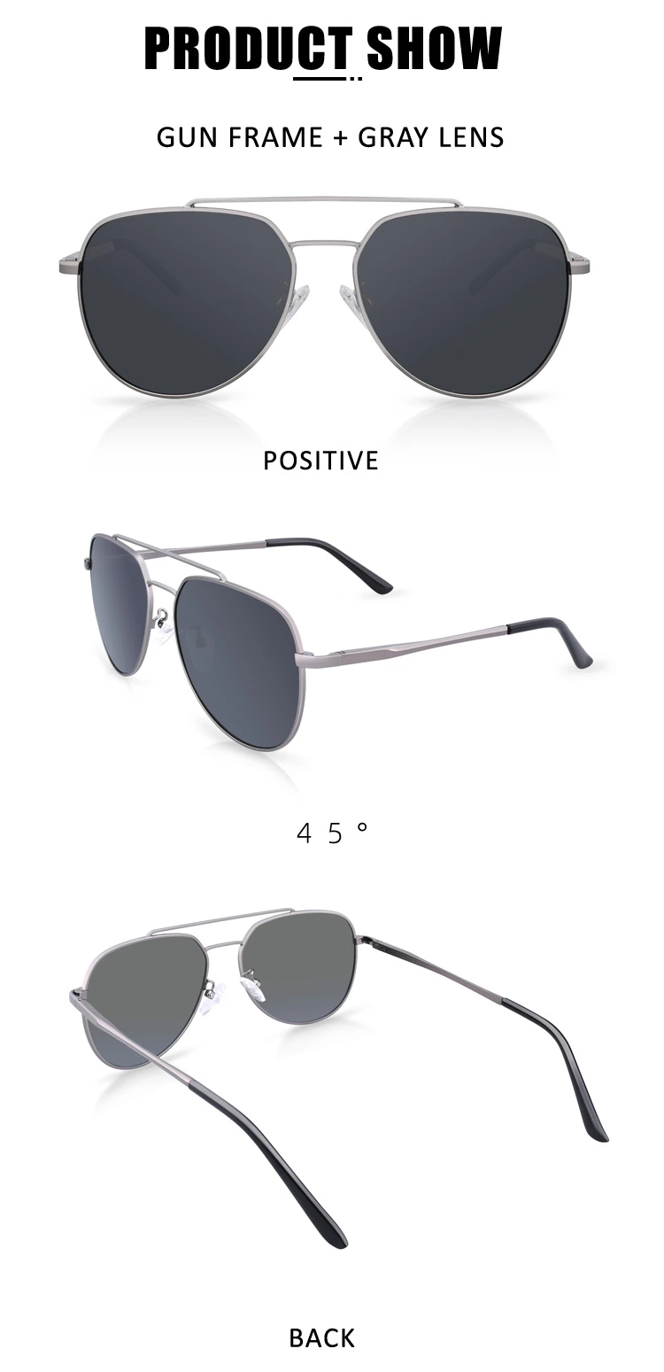 Double Bridge Luxury Fashion Sunglasses Polarized Men Sun Glasses Outdoor Man Popular Eyeglasses
