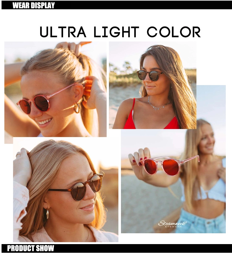 New Small Round Sunglasses Women Vintage Brand Designer Brown Sun Glasses Round Frame Rivet Shades Female Ladies UV400
