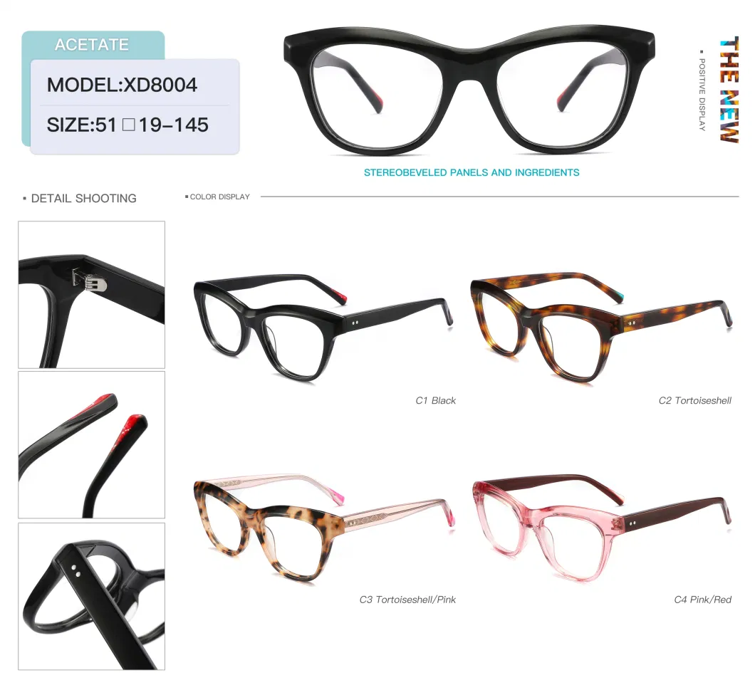 Simple Design High Quality Eye Glasses New Style Acetate Optical Frame in Stock