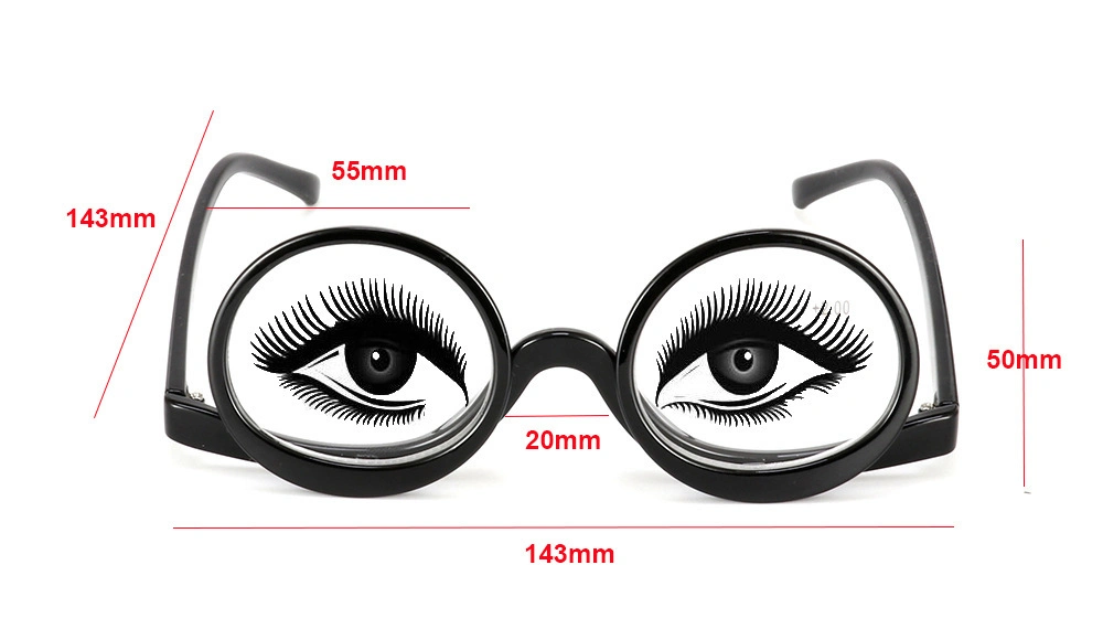 Middle-Aged and Old Fashion Decorative Unilateral Left-Right Swing Cosmetic Lenses Unilateral Glasses Make up Reading Glasses