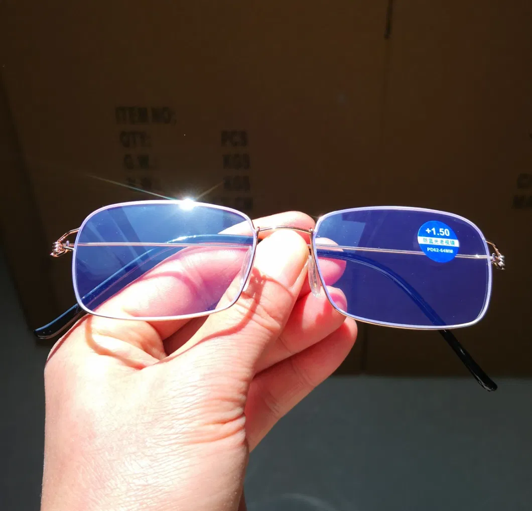 New Fashion Comfortable Silicone Nosepad Frameless UV400 Anti Blue Light Reading Glasses