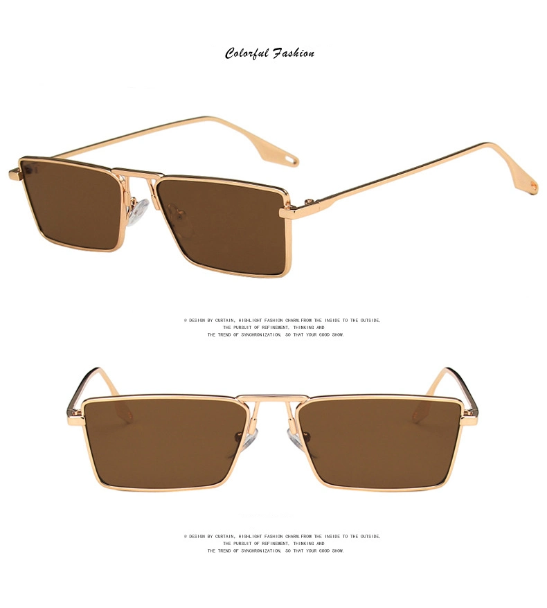 Vintage Narrow Small Sunglasses Women Luxury Brand Metal Frame Sun Glasses Rectangle Driving Eyeglasses Fishing Eyewear Men 2023