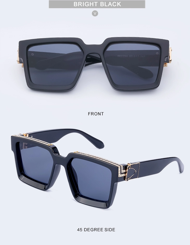 Luxury Over Size Female Shades Sunglasses Womens PC Big Frame Sun Glasses Popular Leopard Square Men Sunglasses for Men