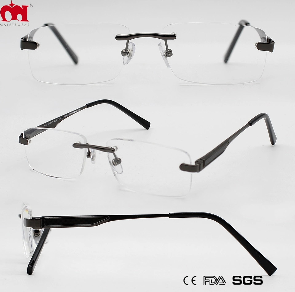 Promotion Man Square Rimless Reading Glasses with Wide-Angle (WRM21025)