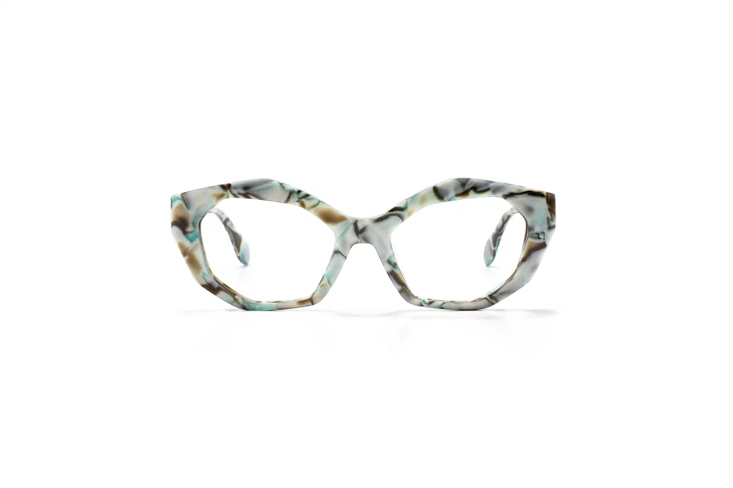 Popular Simple Style Colorful Design Cat Eye Frame Acetate Anti-Blue Light Optical Glasses