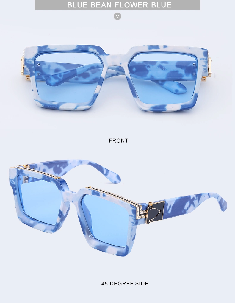 Luxury Over Size Female Shades Sunglasses Womens PC Big Frame Sun Glasses Popular Leopard Square Men Sunglasses for Men