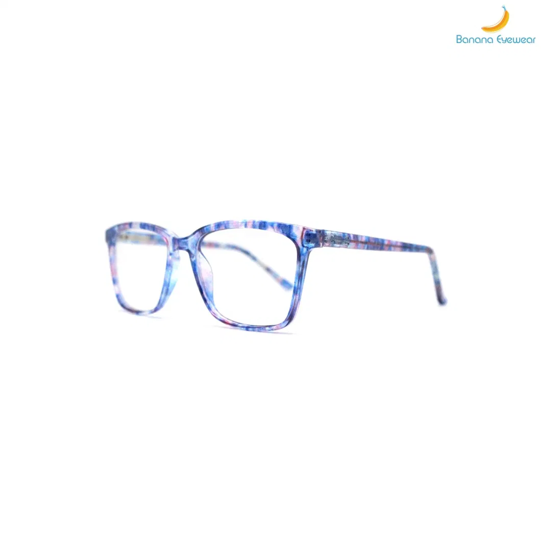 Fashionable Women Rectangle Full Rim Injection Eyeglasses Optical Frame