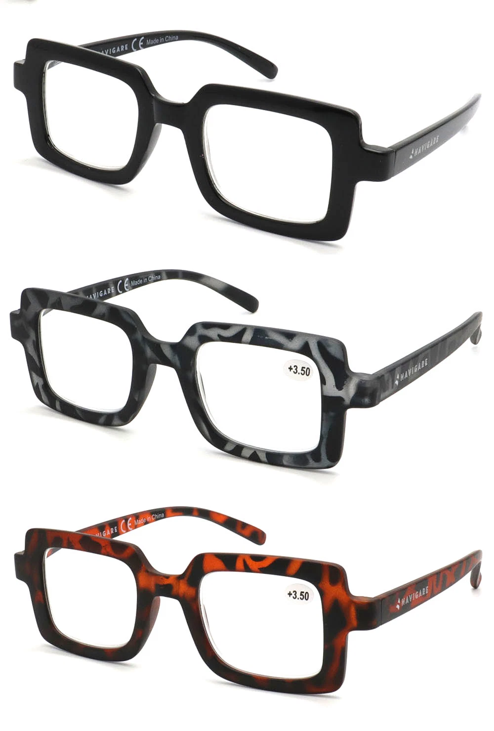Black Classical Miter CE Big Oversized Full Frame Men Fashion Plastic Reading Glasses Spectacle Frame Factory