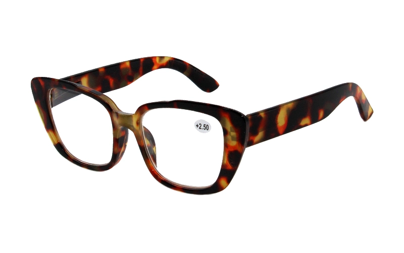 Chunky Cat Eye Crystal Multicolor Pattern Frame Spring Hinge Reading Glasses