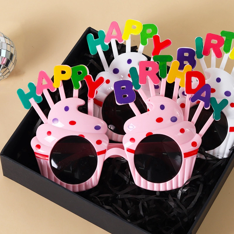 Sweet Cream Birthday Cake Glasses Festival Sun Glasses Happy Birthday Party Promotional Gift Toys Novel Kids Sunglasses