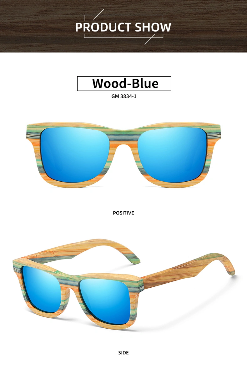 Wood Bamboo Sunglasses Polarized for Women Mens, Designer Glasses UV Protection Lens
