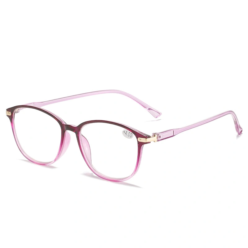 New Wholesale Light PC Circle Frame Men/Women Reading Glasses Fashion Spring Hinge Gradient Ramp Reading Glasses (AL-06)