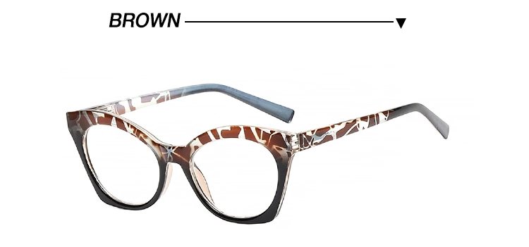 Fashion Flower Painting Outside Cat Eye PC Reading Glasses with Spring Hinge Anti Blue Light