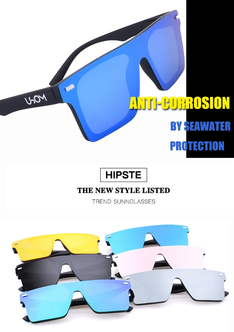 Usom Hot Sale Luxury Brand One Piece Sunglasses Women Eyewear Vintage Square Sun Glasses