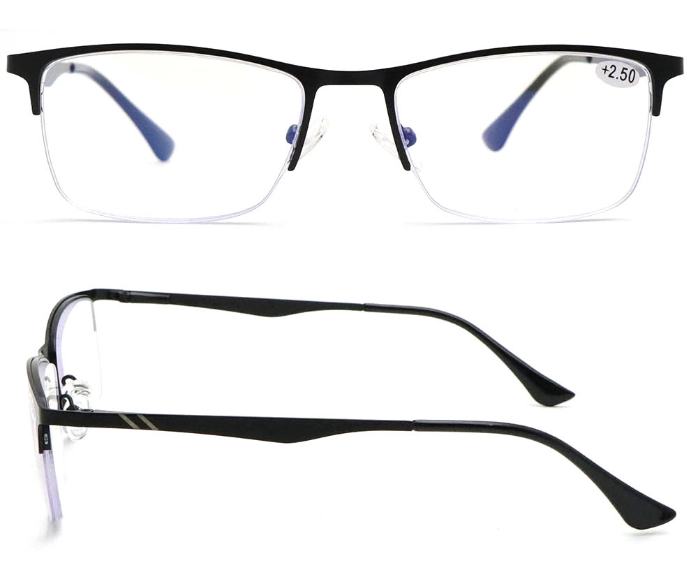 New Hottest Metal Spring Hinge Reading Glasses Fashion Half Frame Glasses for Men