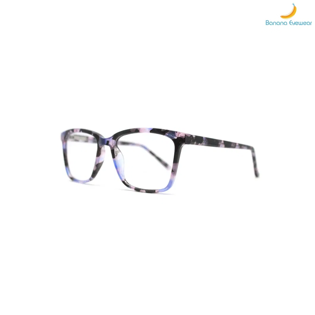 Fashionable Women Rectangle Full Rim Injection Eyeglasses Optical Frame