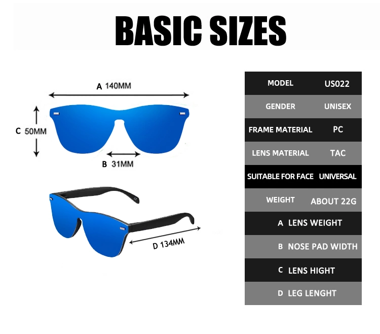 2021 OEM Free Sample Rimless Anti Salty Water Scratch UV 400 Protective Lens Mens Women Party Tac Polarized Sunglasses