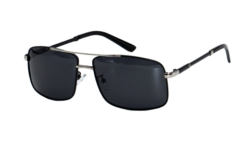 New Wholesale Factory Customized Double Nose Bridge Half Frame Fashion Men Personalized Metal Polarized Sunglasses