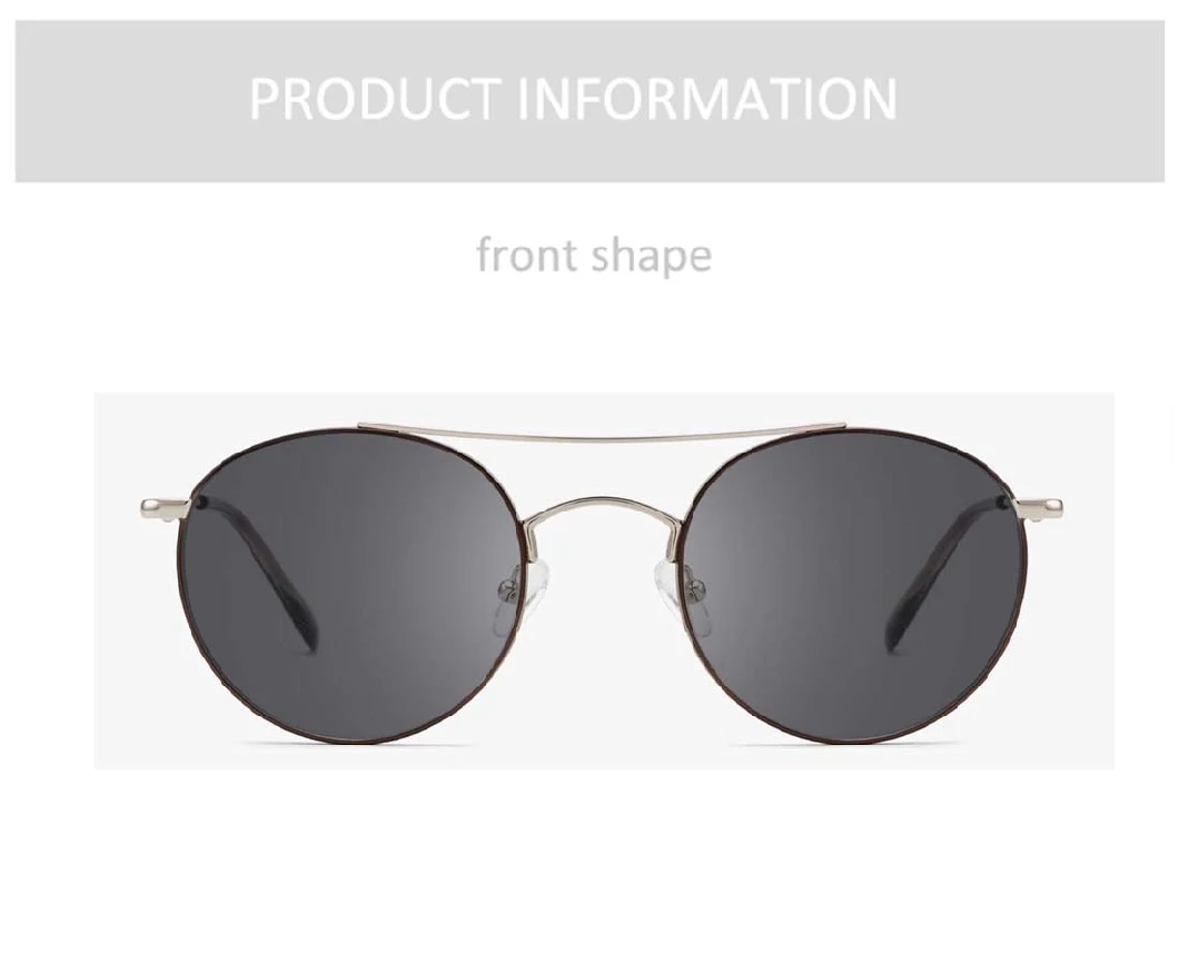Gd Customer Logo Round Double Bridge Metal Sunglasses Metal Sunglasses Metal Sun Glasses UV400 Anti-UV Mirror Eyeglasses