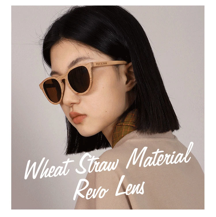 Readsun 2023 Classical Fashion Trend Sustainable Wheat Straw Frame Recycled Eco Friendly Sunglasses