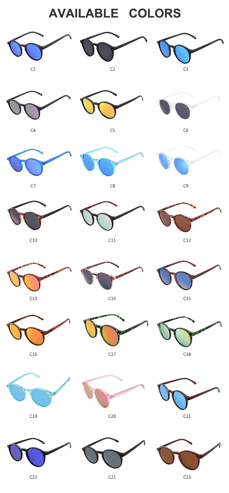 Customization Popular Wholesale Designer Men Multi Colored Lens Sunglasses Ladies Women Sun Glasses