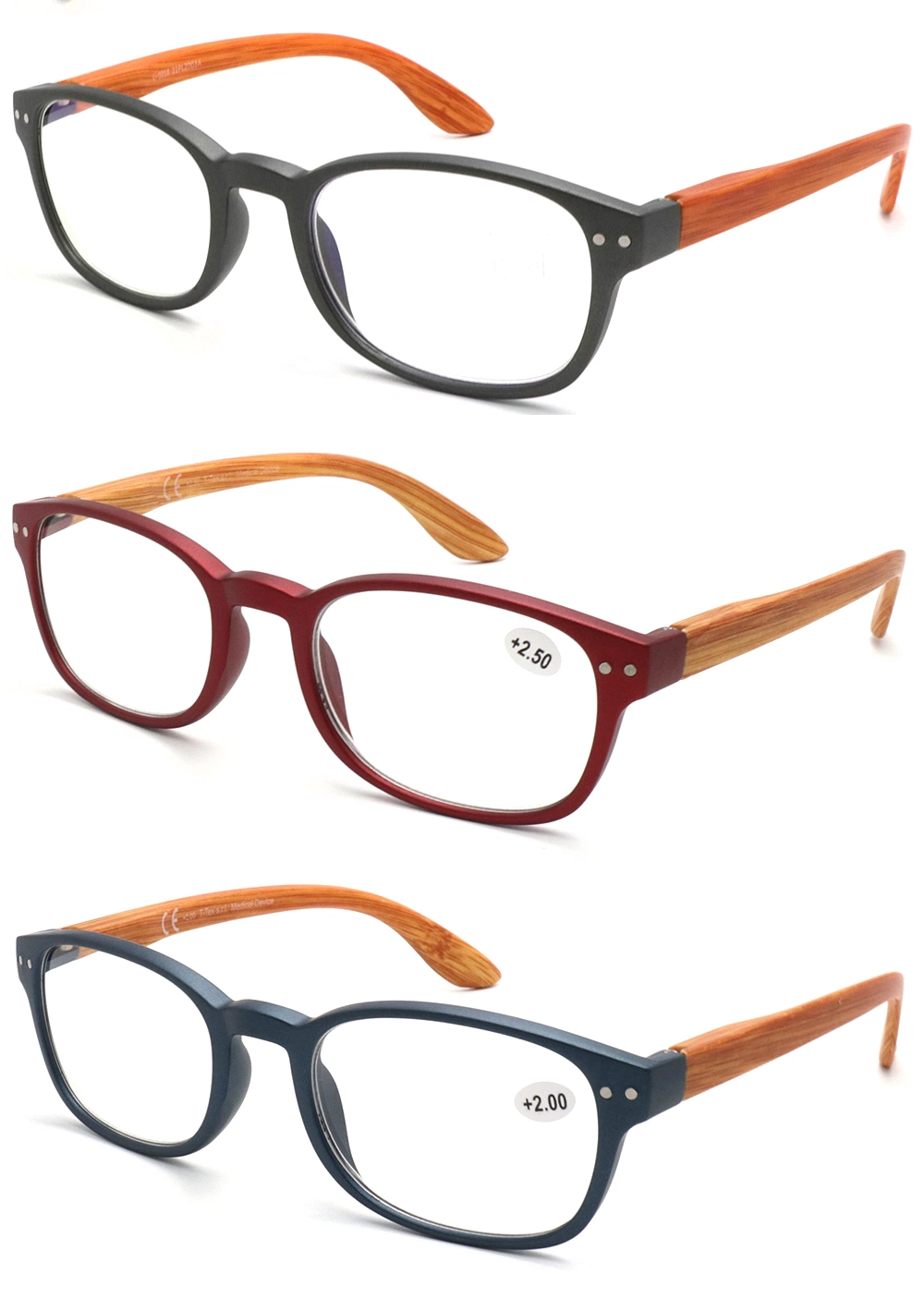 China Manufacturers New Selling Superior Quality Wood Colored Mirror Foot Magnivision Designer Folding Reading Glasses