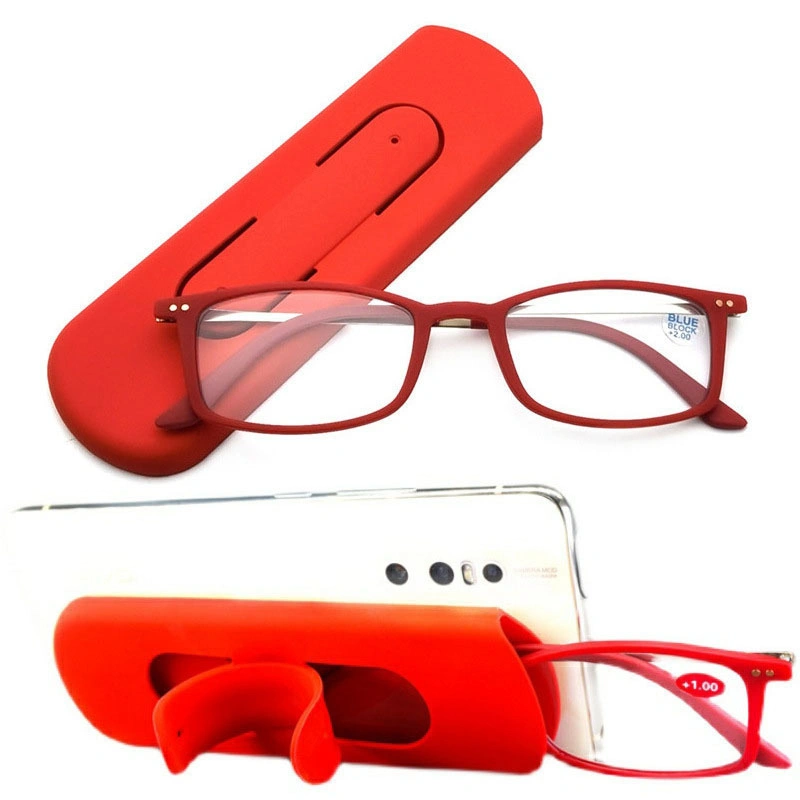 Anti-Blu-Ray Reading Glasses Ultra-Thin Paper Mobile Phone Holder Prescription Glasses Portable HD Eyeglass Lenses