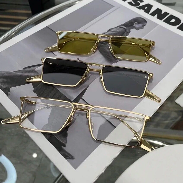 Vintage Narrow Small Sunglasses Women Luxury Brand Metal Frame Sun Glasses Rectangle Driving Eyeglasses Fishing Eyewear Men 2023
