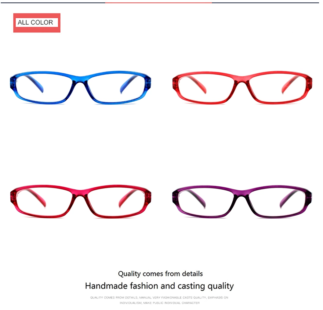 Eco Friendly Eyewear Fashion Thin Anti Blue Light Reading Glass Promotonal Women Designer Reading Glasses (WRP8070144B)