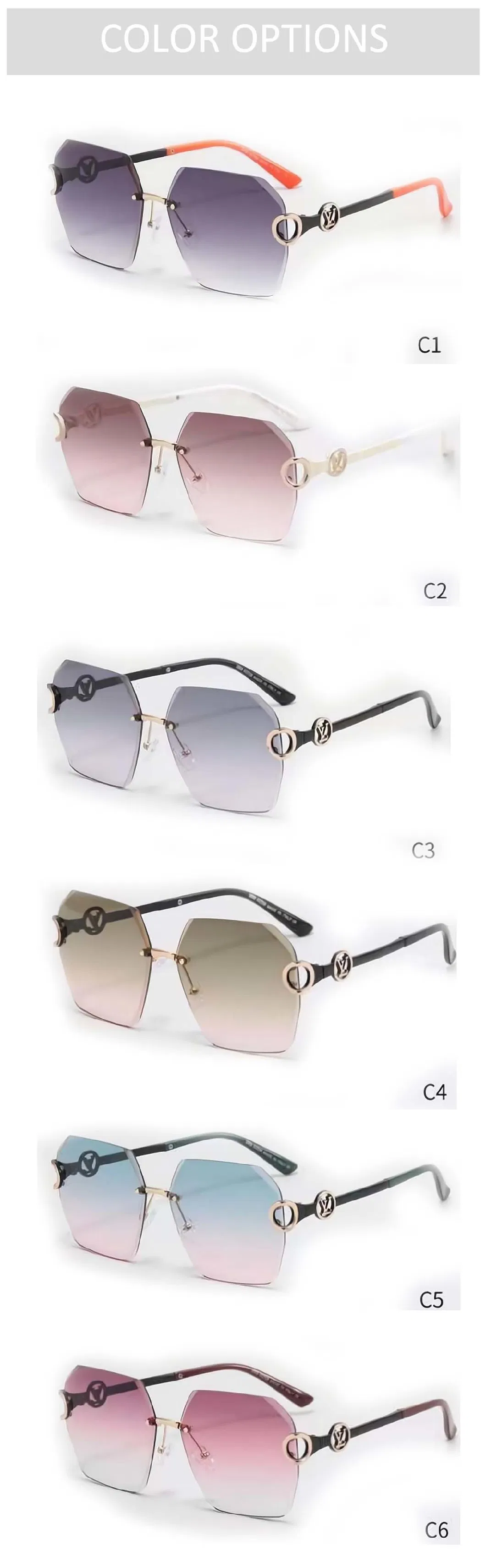 Gd Brand Design Frimless Sunglasses New Fashion Metal Sunglasses Trendy Custom Logo Men Metal Sunglasses