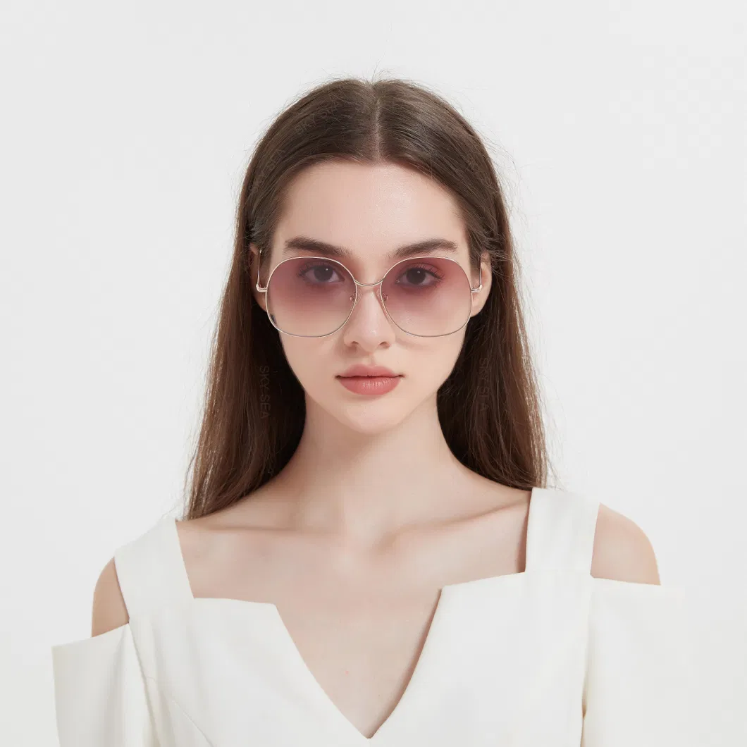 Wholesale Metal Sun Glasses for Fashionable Square Cnady Color Gradient Block UV400 Clear Lenses Sunglasses