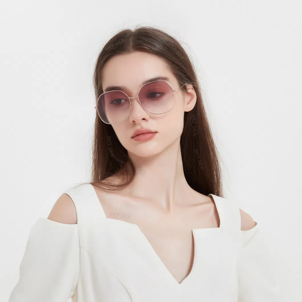 Wholesale Metal Sun Glasses for Fashionable Square Cnady Color Gradient Block UV400 Clear Lenses Sunglasses