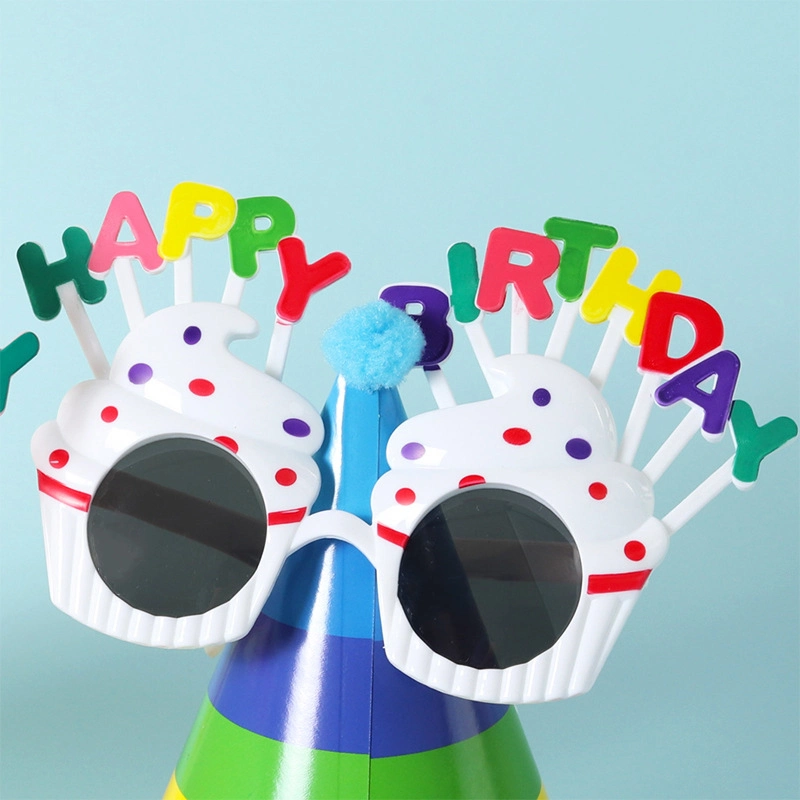 Kids White Sweet Cream Birthday Cake Glasses Festival Happy Birthday Party Promotional Gift Toys Adults Novel Sun Glasses