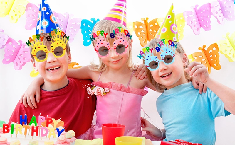 Kids White Sweet Cream Birthday Cake Glasses Festival Happy Birthday Party Promotional Gift Toys Adults Novel Sun Glasses