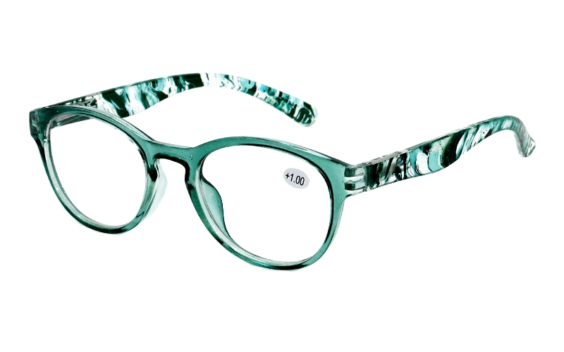 Colorful Square Round Pattern Frame Spring Hinge Thin Temples Reading Glasses