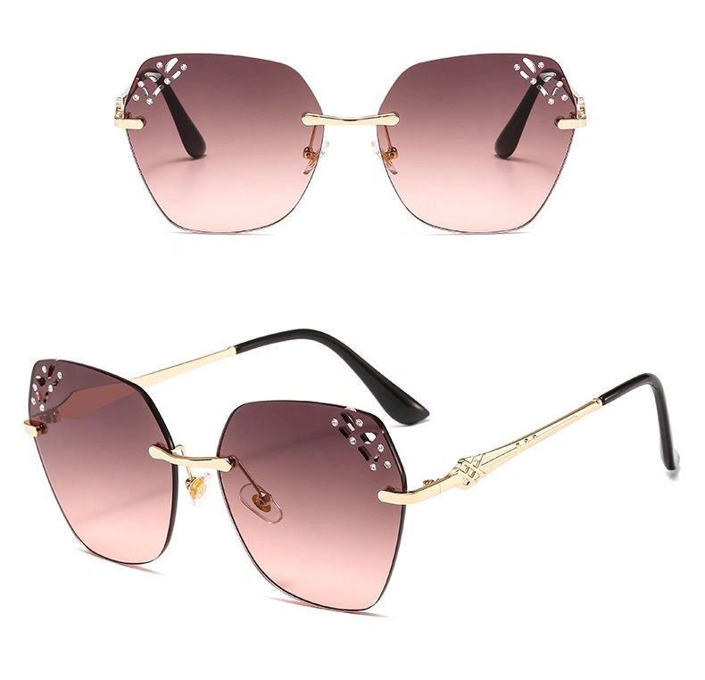 Alloy Oversized Vintage Brand Sexy Women Fashionable Sunglasses 2020